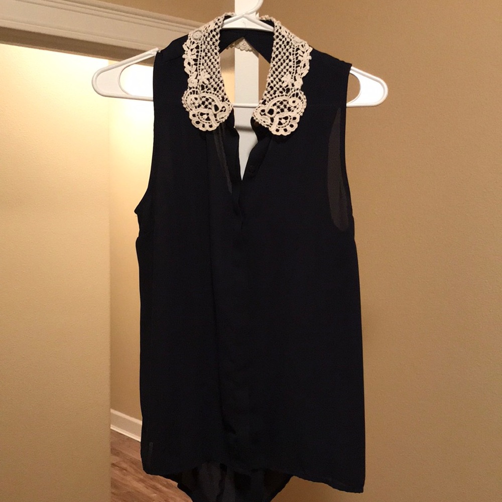 Sheer lace collared top